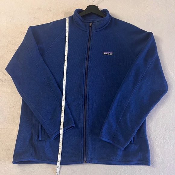 Patagonia Men's Navy Blue Woven Fleece Full Zipper Jacket Mock Neck Pockets Sz L - Picture 13 of 14